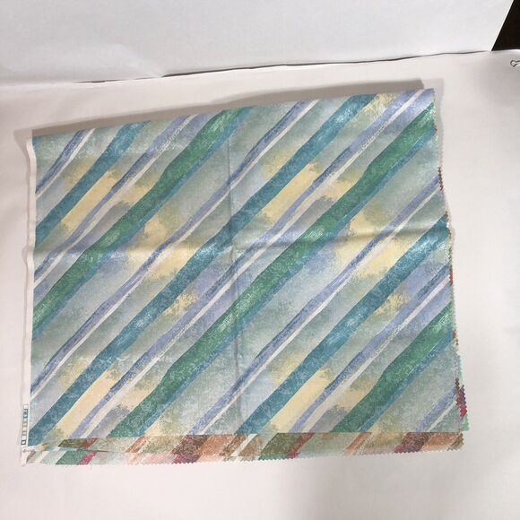Vintage TexUnion Fabric Samples, Striped Key West Pattern Cotton with Teflon 26" - Picture 8 of 11